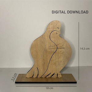 Dove Valentijnsdag lasersnijbestanden, ontwerpen voor persoonlijke projecten (bruikbaar hout: 3 mm, 4 mm, 5 mm), uniek cadeau voor Valentijnsdag