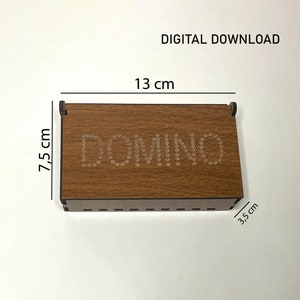 Lasergesneden digitale bestanden voor dominospel, aanpasbare speelstukken van hout of mdf, creatief cadeau voor vrienden en familie