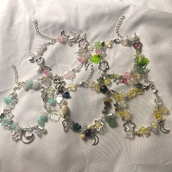 gemstone cluster bracelets