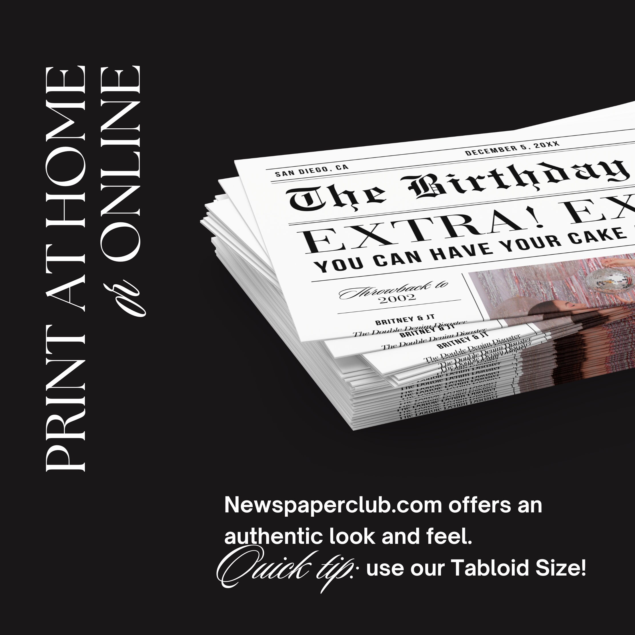 Birthday Newspaper Template 2 Page Canva Editable Birthday - Etsy