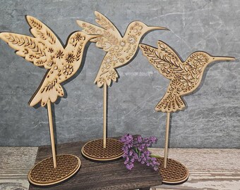 Set of 3 Hummingbirds on Spindles