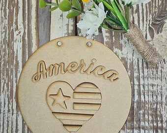 Round America Sign Only