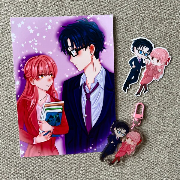 Wotakoi, Love Is Hard for Otaku, Romantic Wall Art, Otaku Gift