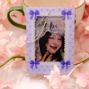 Purple Coquette Acrylic Photocard Holder, Cute Gift, K-pop Gift, Photocard Holder