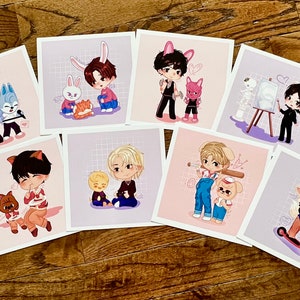 Stray Kids and Skzoo Chibi Art Prints, Kpop Fan Art, Cute Decor, Wall Decoration, Kpop Merch, Chibi Poster