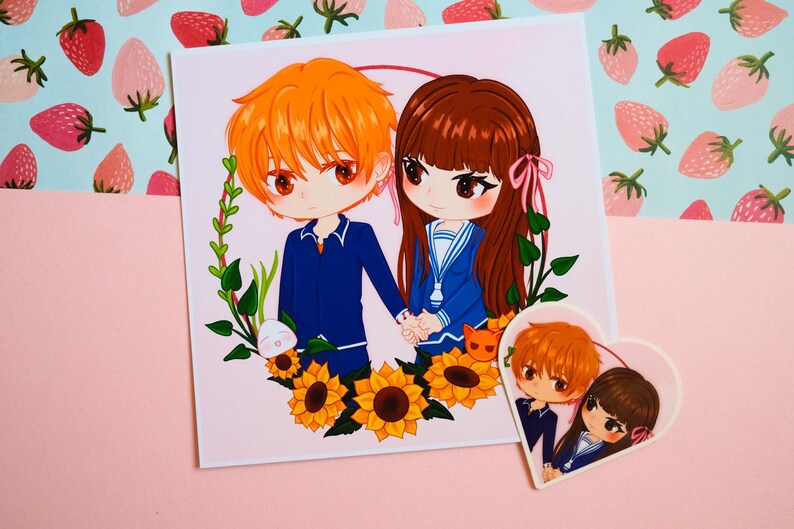 Fruits Basket Anime Couple Sticker: Kyo and Tohru - Etsy