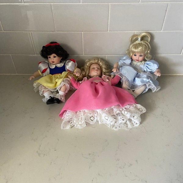 Vintage Marie Osmond Disney Porcelain Doll Set-Sleeping Beauty, Cinderella, Snow White-all numbered and signed! Great gift or collectible!