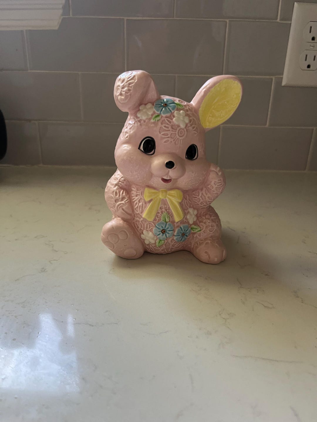 Pink Rabbit Ceramic Tree Vintage Pink Ceramic Bunny Planter: Inarco Japan, Nursery Decor - Etsy