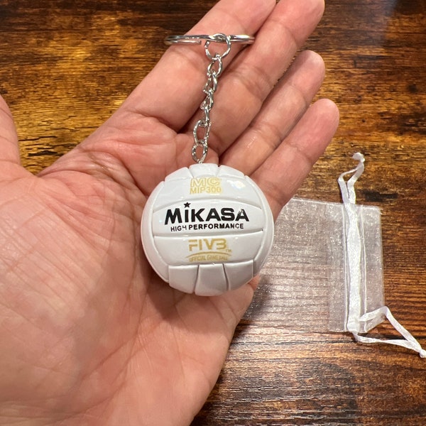 Miniature volleyball keychain Mikasa inspired (one ball) - engrave the name or your player’s #!