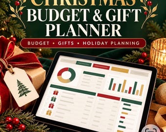 Weihnachtsbudgetplaner für Google Tabellen | Geschenke-Tracker, Weihnachtsausgaben- und Speiseplaner