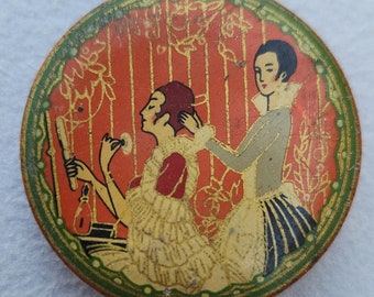 Vintage 3 Flowers Face Powder Tin