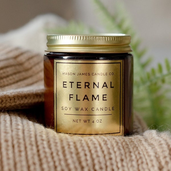 Eternal Flame Soy Wax Candle (Seller Favorite) - Notes: Autumn Leaves, Spearmint, Eucalyptus, Juniper Berry, Sage, Wood