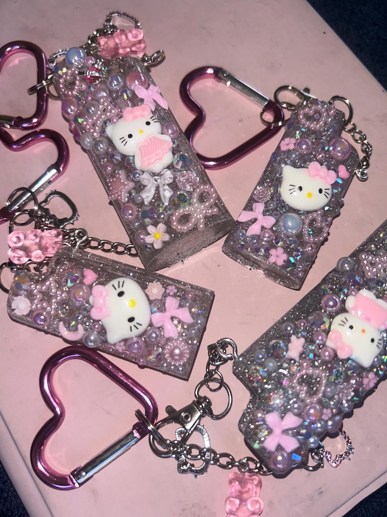 Handmade hello kitty lighter case keychain for bic lighters etsy
