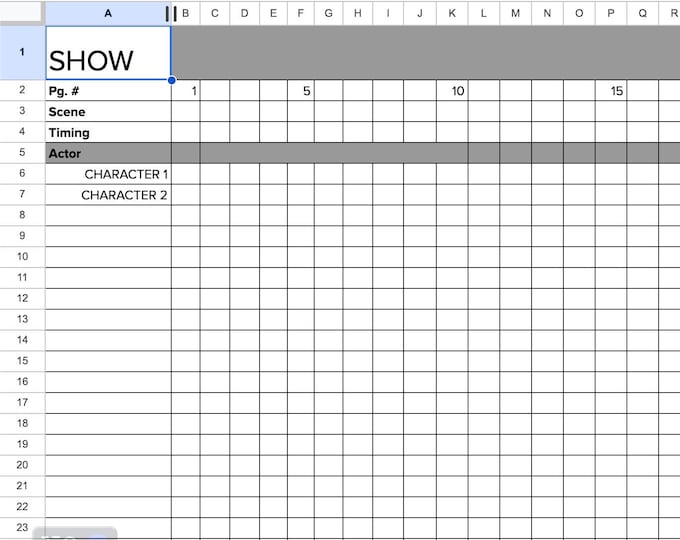 Costume Plot Template Etsy