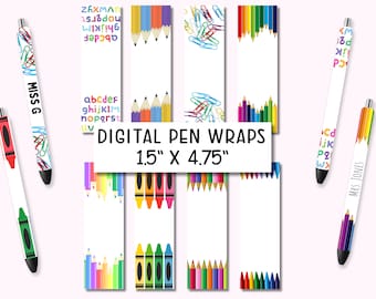 Teacher Pen Wraps || Administration Pen Wraps || Glitter Pen Wrap || School Pen Wrap || Epoxy Pen Wrap || Pen Wrap PNG ||Pen Wrap Waterslide