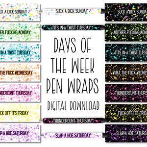 PG Days of the Week Cussing Pens 