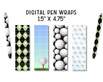 Golf Pen Wraps || PNG || Seamless Pen Wrap || Glitter Golf Pen Wrap || Pen Wrap Bundle || Pen Sublimation||  Golf Pen Waterslide Graphic