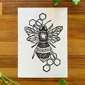 Bee Original Block Print