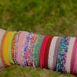 Stackable Seed Bead Bracelets | Multi-Colored Everyday Jewelry | Fun & Vibrant for All Ages