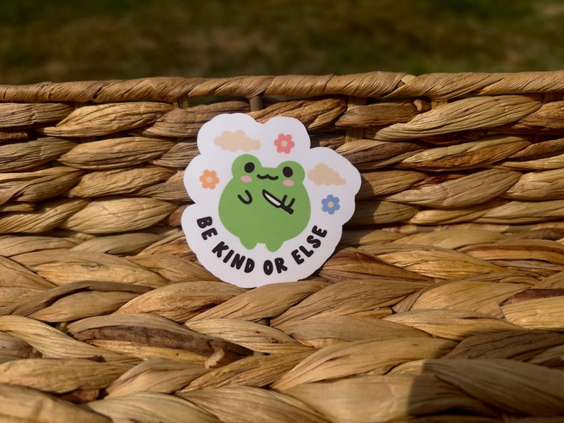 Be Kind or Else Sticker | Frog With Knife Waterproof Vinyl Decal ...