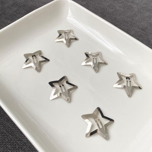 6pcs Star Hair Clips Y2K silver star hair clips Summer hair clips Silver Star gothic barrettes Harajuku Grunge jewelry Goth Punk style