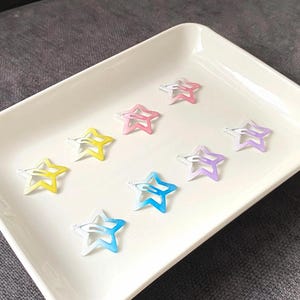 2pcs Star Hair Clips Y2K gradient color star hair clips Summer hair clips Star gothic barrettes Harajuku Grunge jewelry Goth Punk style