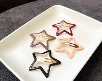 Y2K Star Hair Clips: Jumbo Gothic Barrettes, Grunge Jewelry (2pcs)