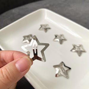 6pcs Star Hair Clips Y2K silver star hair clips