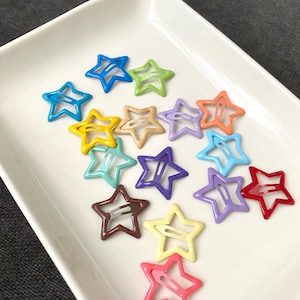 3pcs Star Hair Clips Y2K colorful star hair clips Summer hair clips Silver Star gothic barrettes Harajuku Grunge jewelry Goth Punk style