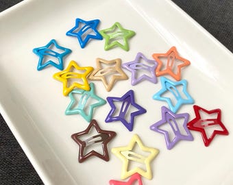 Y2K Star Hair Clips: Colorful Goth Punk Barrettes (Set of 3)