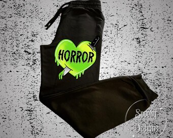 Pantalon de survêtement Horror Heart design pantalon de survêtement unisexe noir gris bleu
