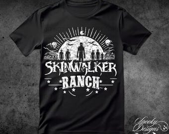 Skinwalker Ranch chemise noire et blanche à capuche manches longues crop top adulte enfants