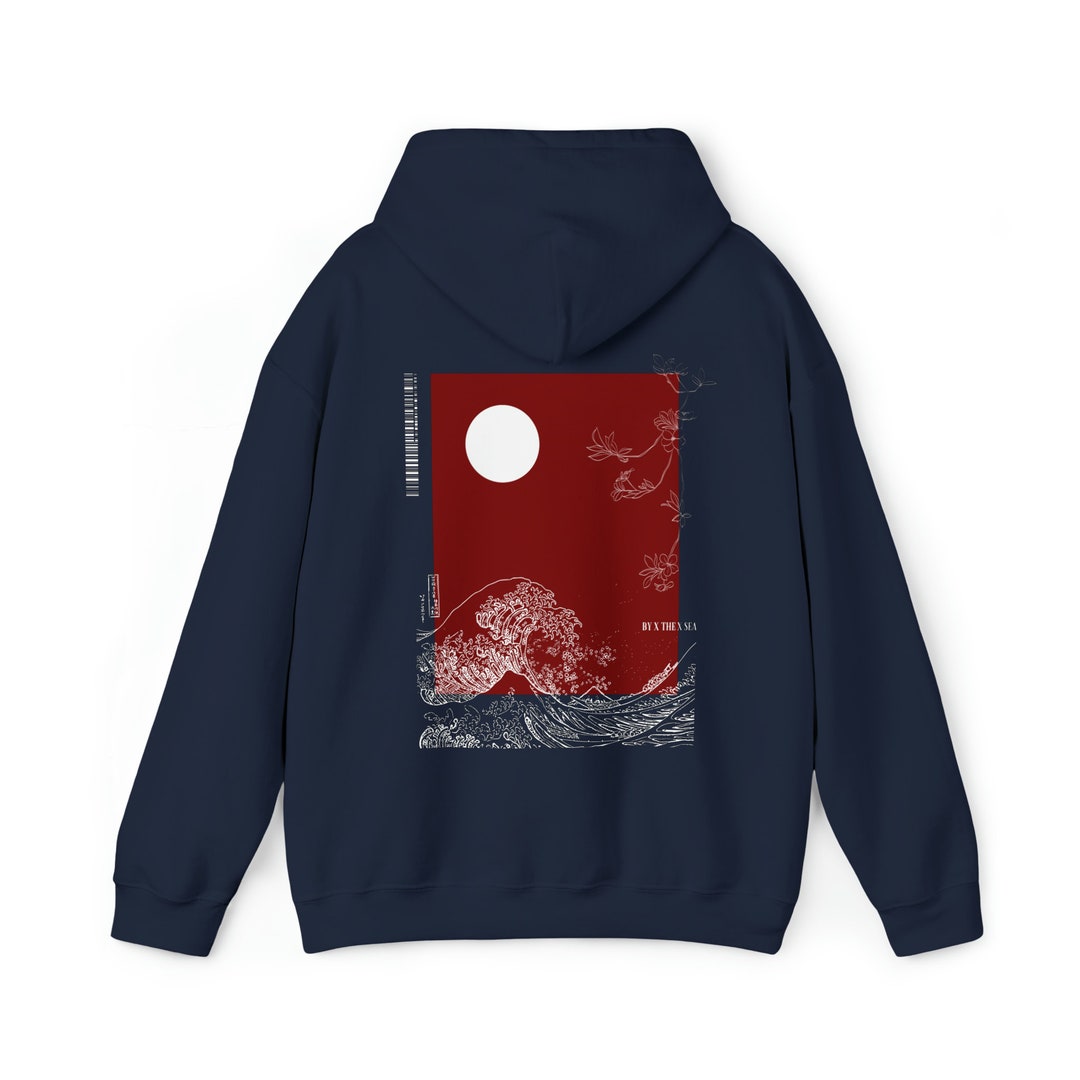 Minmialistic Wave Hoodie Hoodie Sweatshirt, Graphic Hoodie, Simple ...