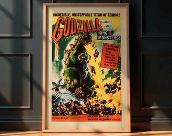 Godzilla Movie 1956 USA Poster - Vintage Pulp Art Print