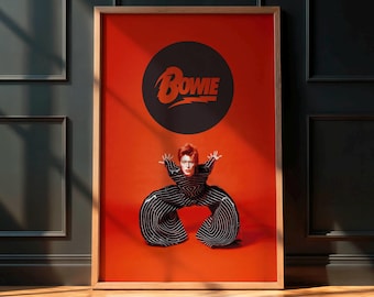 David Bowie 1973 Photo Poster - Iconic Glam Rock Wall Art