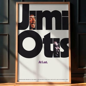 Pôster vintage raro de show, Jimi Hendrix, Otis Redding, Festival de Monterey de 1970, Rock psicodélico, Soul, Rhythm and Blues, Memorabilia musical