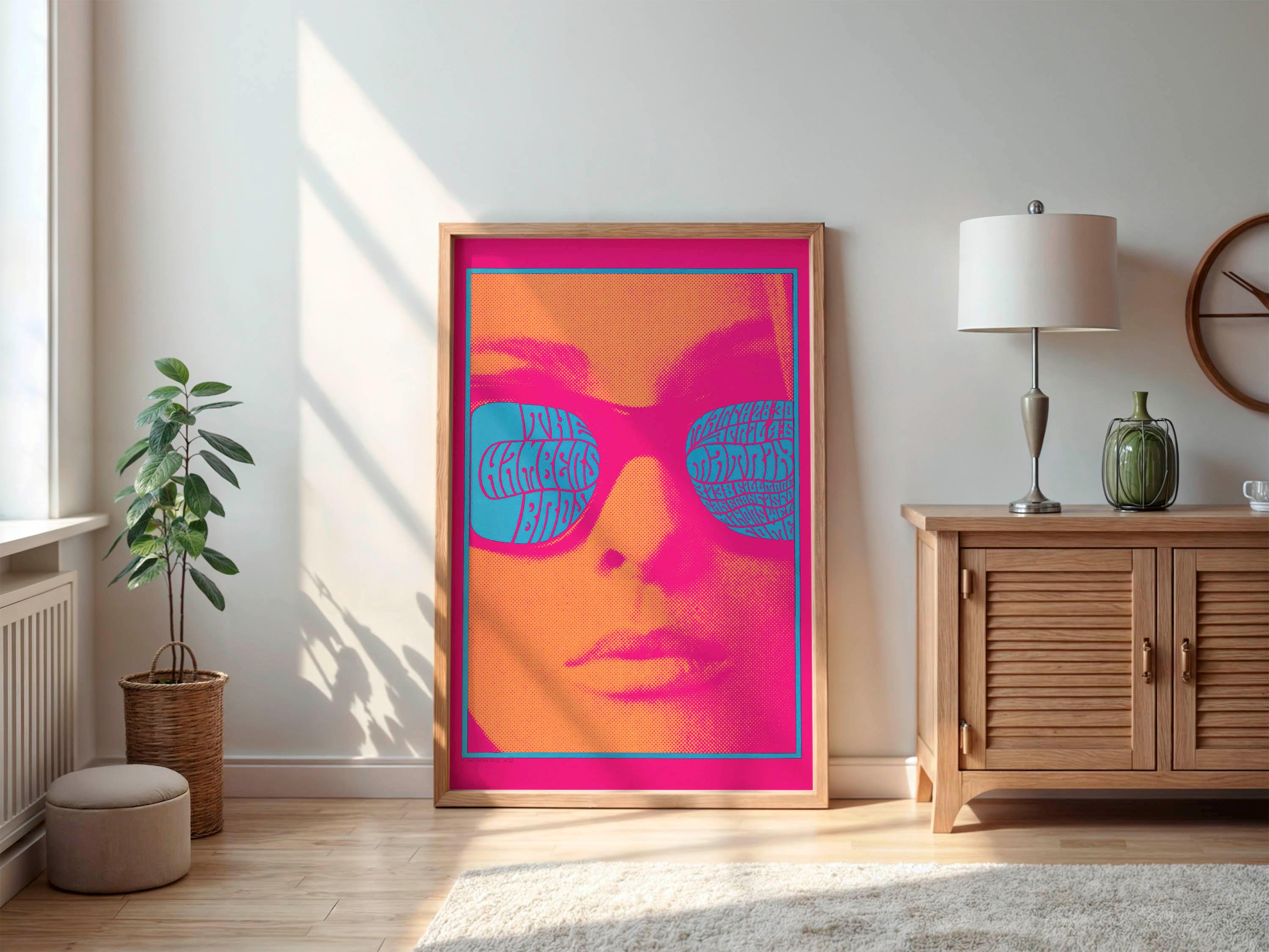 Chambers Brothers Concert Poster - Neon Rose 12, 1967 Victor
