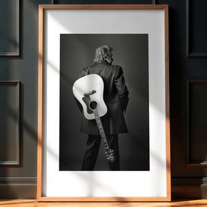 Johnny Cash Black and White Photo Print, Country Music Wall Art, Man in Black Photography Poster, Rustic Music Decor