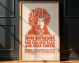 ジミ・ヘンドリックス・エクスペリエンス 1968 コンサートポスター