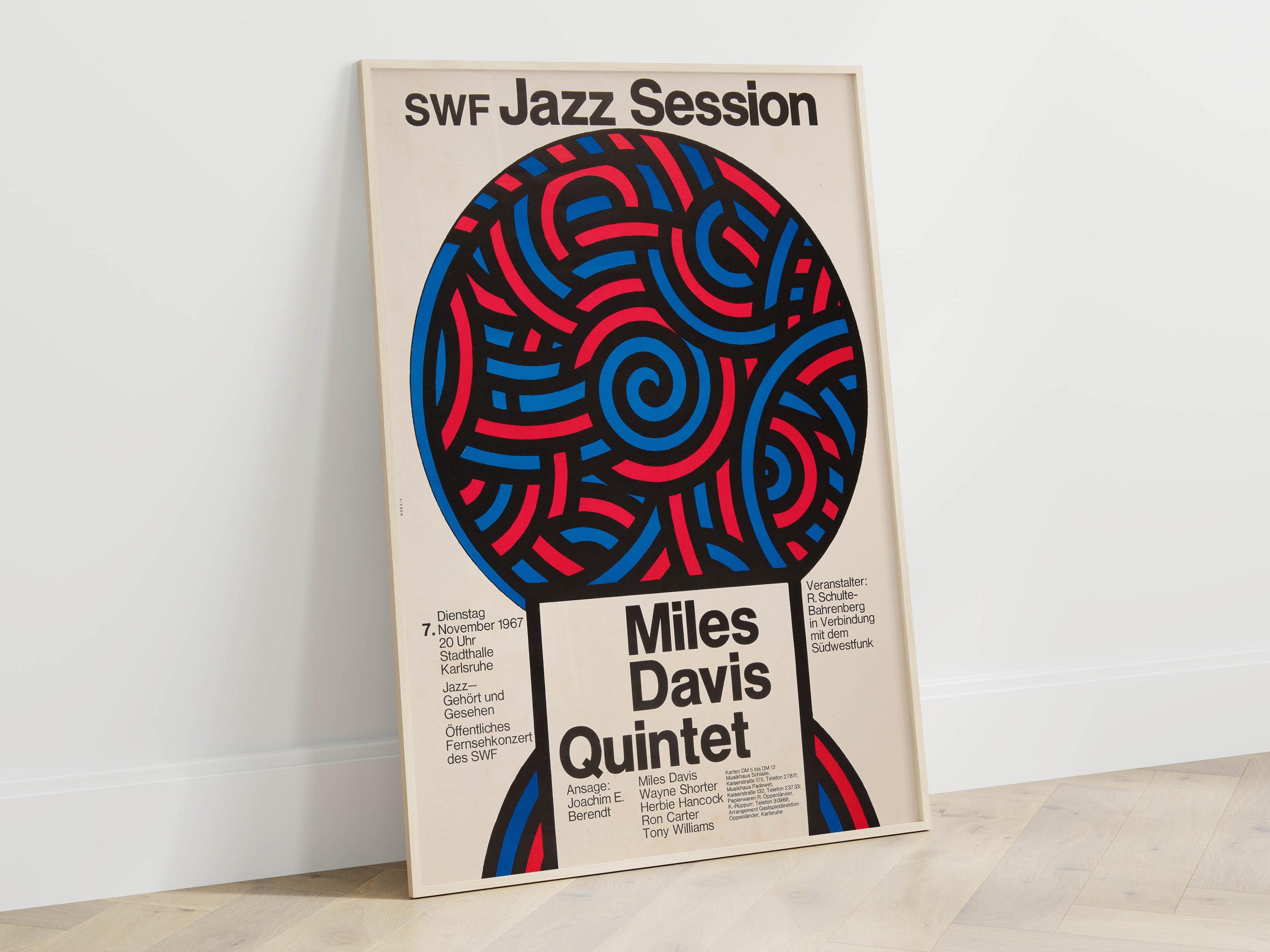 MILES DAVIS ポスターヴィンテージ Rare Vintage Jazz Poster, Miles Davis Quintet 1967 German