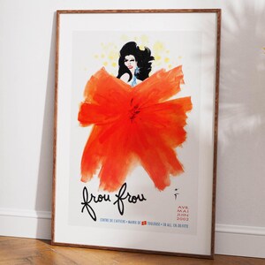 French Exhibition Poster, Rene Gruau, Fashion Art, Frou Frou France, Glamour,  Modern Art Print, Gallery Artwork