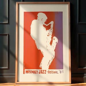 Vintage Jazz Poster, Monterey Jazz Festival 1964, Jazz Music Memorabilia, Retro Wall Art