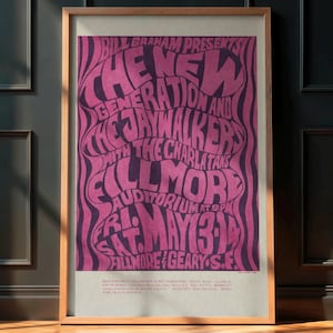 1966 Wes Wilson Early Fillmore Vintage Concert Poster, Rock&#39;n&#39;Roll Wall Art, Retro Rock Memorabilia Print, Music Wall Decor