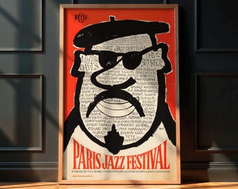 Póster del Festival de Jazz de Newport de París de 1964 - Impresión del concierto francés de Miles Davis, Sister Rosetta Tharpe y Dave Brubeck