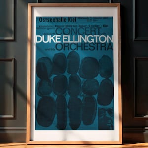Vintage Jazz Concert Poster - Duke Ellington 1959 Germany, Rare Music Print, Jazz Wall Art, Mid Century Poster, Classic Jazz Decor