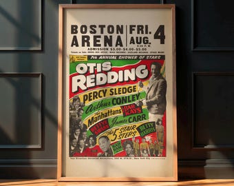Otis Redding 1967 Boston-concertposter - zeer zeldzaam