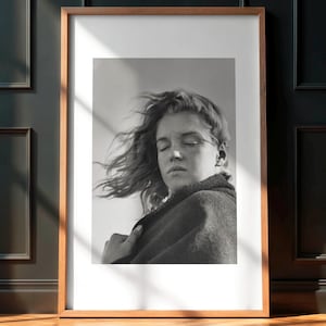 Marilyn Monroe Strandfotodruck, Trauer, Vintage Hollywood Ikonen-Wandkunst, klassische Schwarzweiß-Fotografie