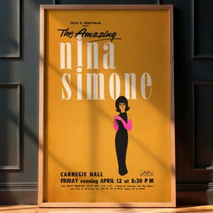 Póster de Nina Simone - Concierto de 1963 en el Carnegie Hall de Nueva York - Recuerdos de la música jazz