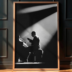 Vintage Jazz Photo Print - Duke Ellington 1958 Paris, Rare Music Poster, Jazz Wall Art, Classic Jazz Decor