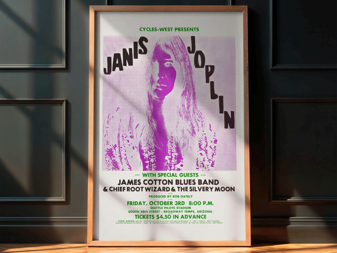 Janis Joplin Concert Poster (1969) - Very Rare - Etsy